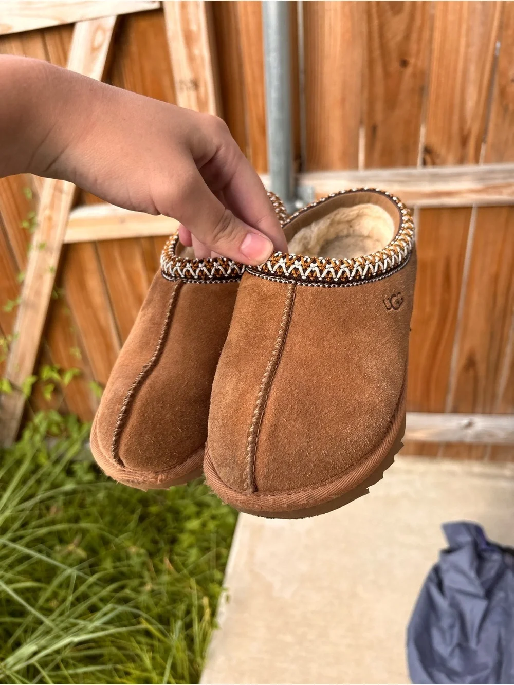 UGG Chestnut Suede Shearling Mule Slippers